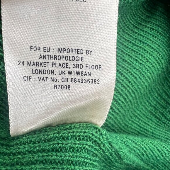 Anthropologie Sparrow S Cowl Neck Sweater Emerald Green Wool Blend Knit Pullover - Picture 5 of 10